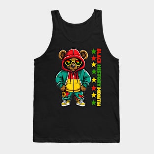 Black History Month Hip Hop Teddy Bear African American Boys Tank Top